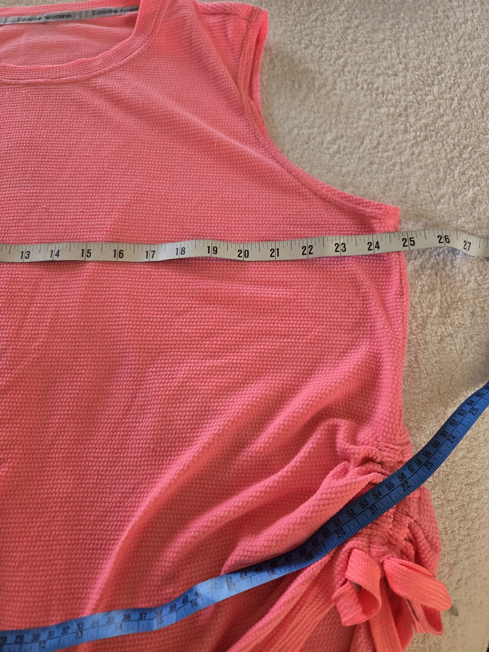 Calvin Klein Sz 2x Performance Neon Pink Side-Drawstring Muscle Tank - Picture 8 of 8